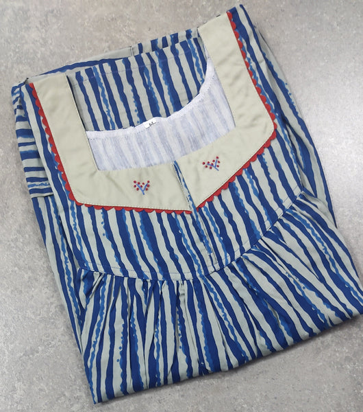 Soft Cotton Pleated , With Pockets, No Open Medium Printed Nighty