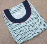 Cotton Pleated , With Pockets, Half Open Medium Printed Nighty