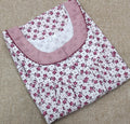 Cotton Pleated , With Pockets, Half Open Medium Printed Nighty