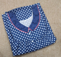 Soft Cotton Pleated , With Pockets, Half Open Medium Printed Nighty