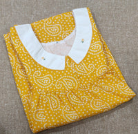 Soft Cotton Pleated , With Pockets, Half Open Medium Printed Nighty