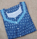 Cotton Pleated , With Pockets, Half Open Medium Printed Nighty