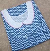 Cotton Pleated , With Pockets, Half Open Medium Printed Nighty