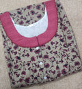 Cotton Pleated , With Pockets, Half Open Medium Printed Nighty