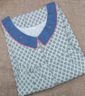 Cotton Pleated , With Pockets, Half Open Medium Printed Nighty