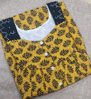 Cotton Pleated , With Pockets, Half Open Medium Printed Nighty