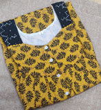 Cotton Pleated , With Pockets, Half Open Medium Printed Nighty