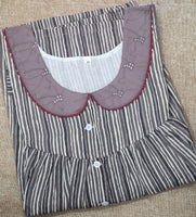 Soft Cotton Pleated , With Pockets, Half Open Medium Printed Nighty