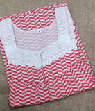 Cotton Pleated , With Pockets, Half Open Medium Printed Nighty