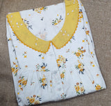 Cotton Pleated , With Pockets, Half Open Medium Printed Nighty