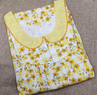 Cotton Pleated , With Pockets, Half Open Medium Printed Nighty