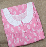 Soft Cotton Pleated , With Pockets, Half Open Medium Printed Nighty
