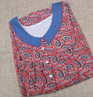 Soft Cotton Pleated , With Pockets, Half Open, Extra Long Medium Printed Nighty