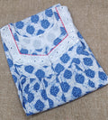 Cotton Pleated , With Pockets, Half Open Medium Printed Nighty