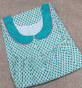 Cotton Pleated , With Pockets, Half Open Medium Printed Nighty