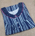 Soft Cotton Pleated , With Pockets, Half Open Medium Printed Nighty
