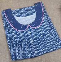 Soft Cotton Pleated , With Pockets, Half Open Medium Printed Nighty