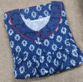 Cotton Pleated , With Pockets, Half Open Medium Printed Nighty
