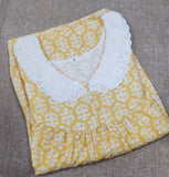 Soft Cotton Pleated , With Pockets, Half Open Medium Printed Nighty