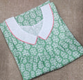 Cotton Pleated , With Pockets, Half Open Medium Printed Nighty