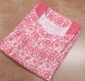 Cotton Pleated , With Pockets, Half Open, Extra Long Medium Printed Nighty