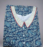 Soft Cotton Pleated , With Pockets, Half Open Medium Printed Nighty
