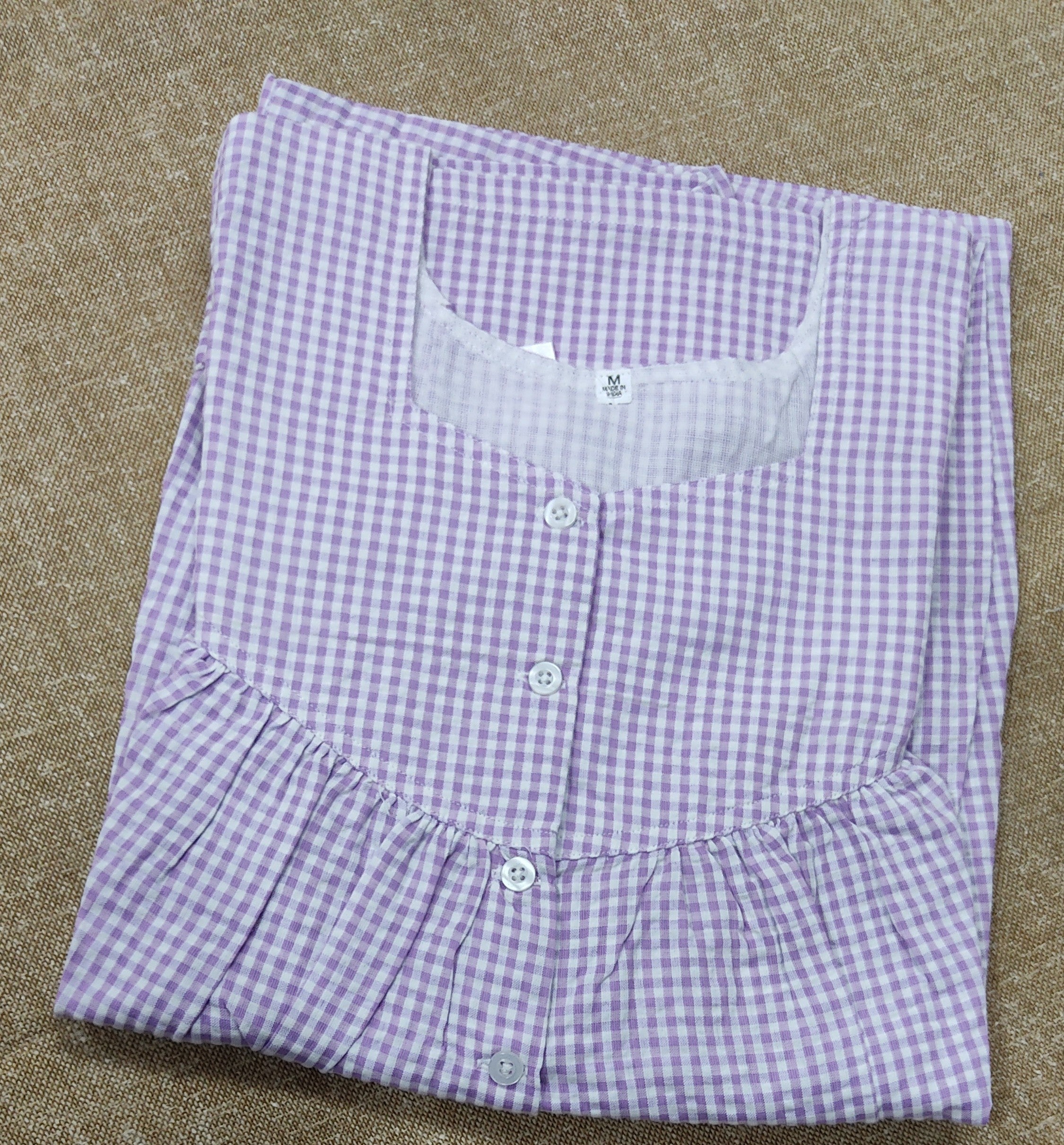 Bantex Pleated , With Pockets, Half Open Medium Printed Nighty