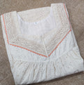Hacoba Pleated , With Pockets, No Open Small Printed Nighty