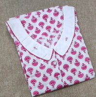 Cotton A-line churidar cut, With Pockets, Half Open Large Printed Nighty