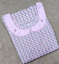 Cotton A-line churidar cut, With Pockets, No Open Large Printed Nighty