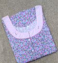 Cotton Pleated , With Pockets, Half Open Large Printed Nighty