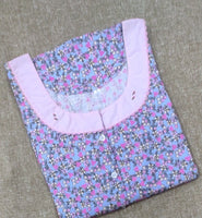 Cotton Pleated , With Pockets, Half Open Large Printed Nighty