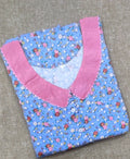 Cotton A-line churidar cut, With Pockets, Half Open Large Printed Nighty