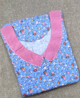 Cotton A-line churidar cut, With Pockets, Half Open Large Printed Nighty