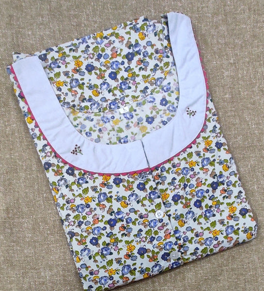 Cotton A-line churidar cut, With Pockets, Half Open Large Printed Nighty