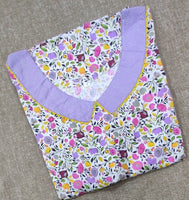 Cotton A-line churidar cut, With Pockets, No Open Large Printed Nighty