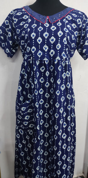 Soft Cotton Side zip, With Pockets, Side elastic Large Printed Maternity Wear