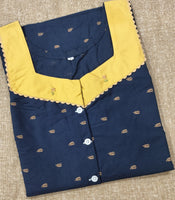 Cotton Half Open, A-line churidar cut Medium Printed Nighty