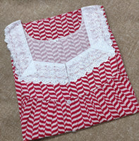 Soft Cotton Pleated, With Pockets, Half Open Large Printed Nighty