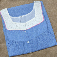 Soft Cotton Pleated, With Pockets, Half Open Large Printed Nighty