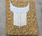 Cotton Pleated, With Pockets, Half Open Large Printed Nighty