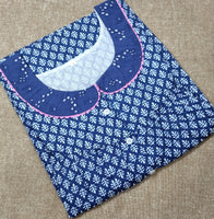 Soft Cotton Pleated, With Pockets, Half Open Large Printed Nighty