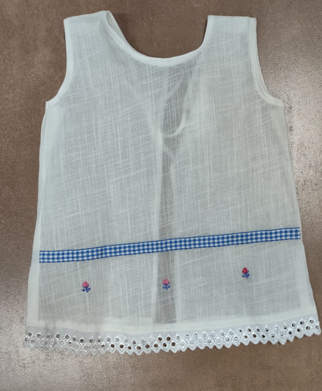 Q Frock 100% cotton in Red and Pink with Hand Embroidery