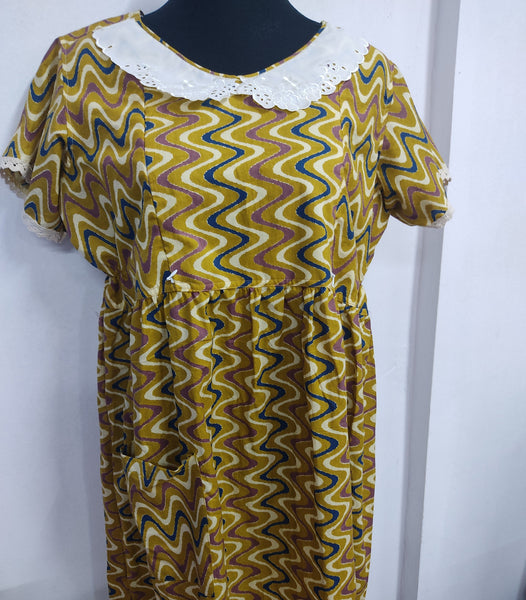 Soft Cotton Side zip, With Pockets, Side elastic Large Printed Maternity Wear