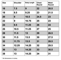 Size chart