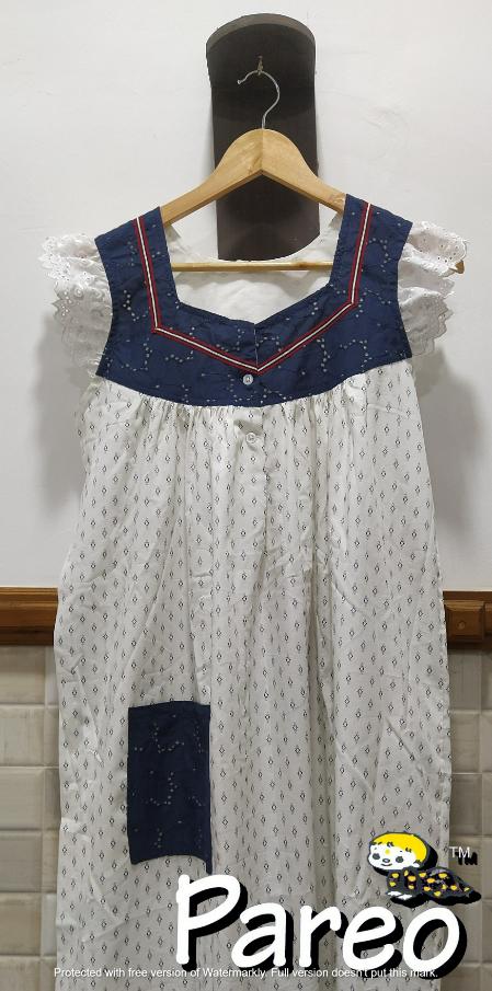 Sleeveless Small Cotton printed Nighty  for women
