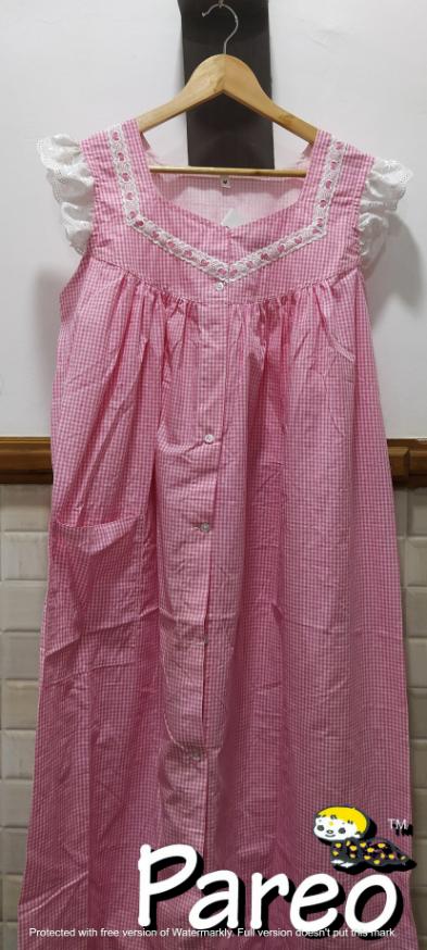 Sleeveless Cotton printed  Nighty medium size for women Full Open