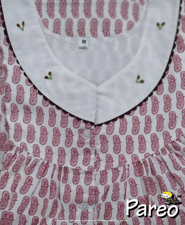 Cotton printed  Nighty Medium size for women