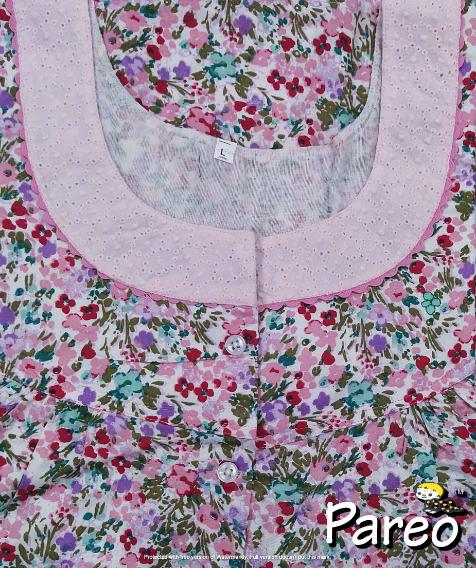 Cotton Half Open Large Printed Nighty