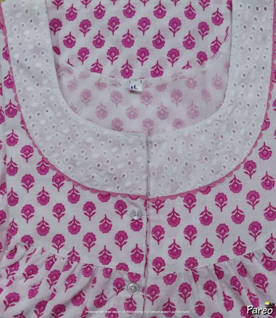Cotton Half Open Xlarge Printed Nighty